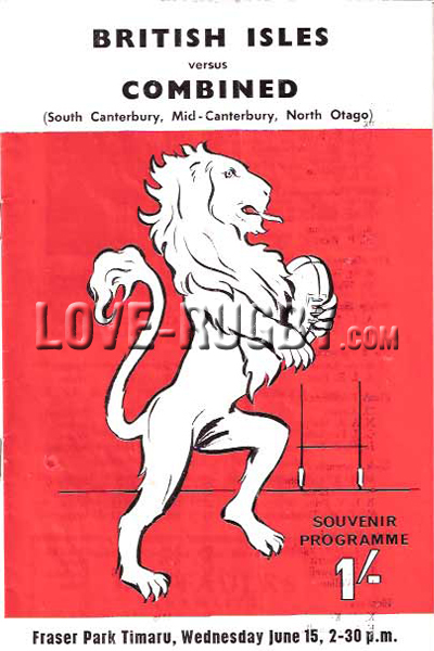 1966 S-Mid Canterbury-North Otago v British Isles  Rugby Programme